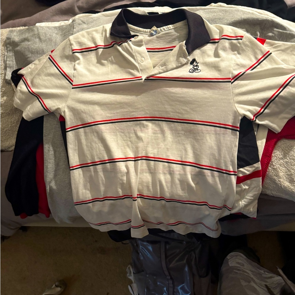 walt disney button up polo